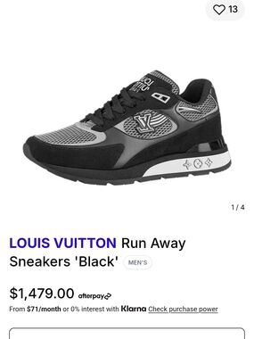 Louis Vuitton Run Away Men's Black Sneakers